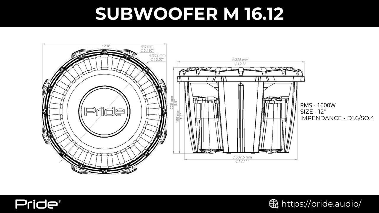 Pride M16. 12 6 Subwoofer m16 12