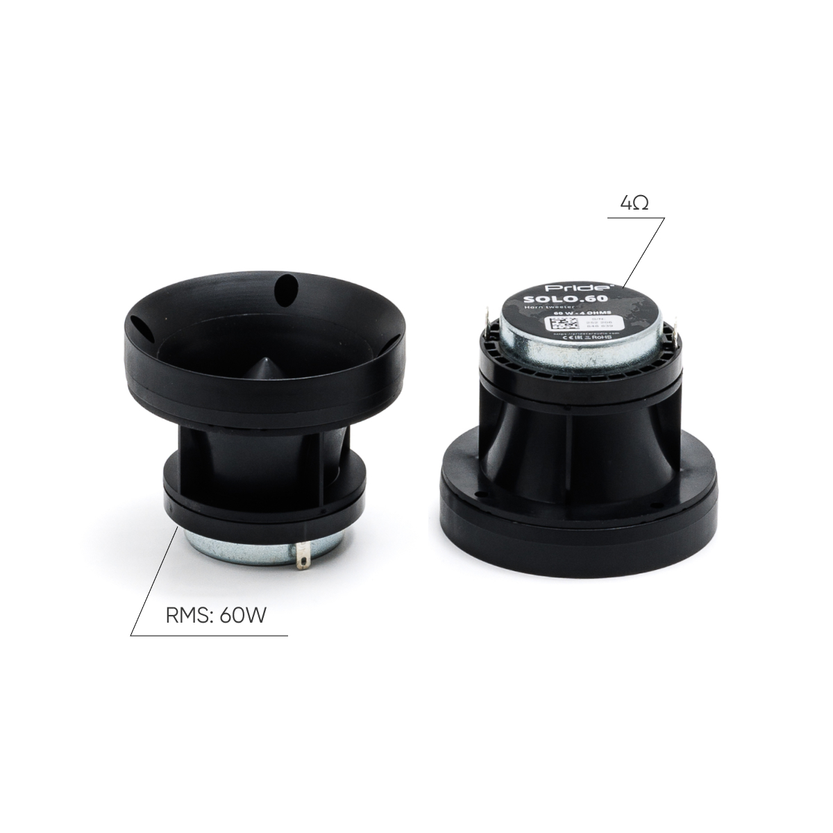 Pride Solo 60 car audio horn tweeters
